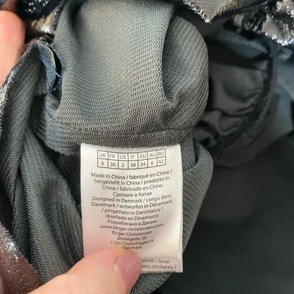 ROTATE BIRGER CHRISTENSEN Black Phoebe Vinyl Off Shoulder Mini Dress - Picture 6 of 10